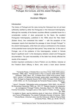 Portugal, the Consuls, and the Jewish Refugees