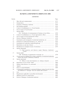 banking (amendment) ordinance 2001 - Hong Kong e