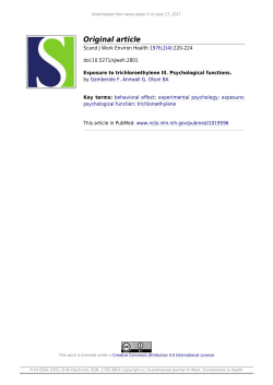 Exposure to trichloroethylene ill. Psychological functions