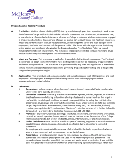 Drug and Alcohol Testing Procedure