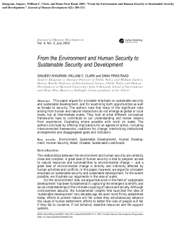 Human Security to Sustainable Security