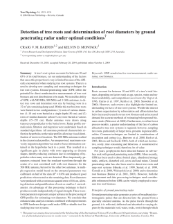 Detection of tree roots and determination of root diameters by