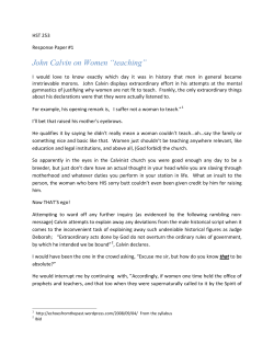 John Calvin on Women “teaching”