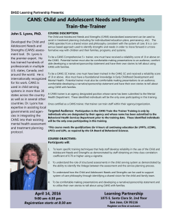 CANS: Child and Adolescent Needs and Strengths Train-the