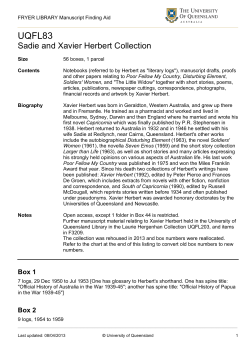 UQFL83 Sadie and Xavier Herbert Collection