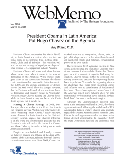 President Obama in Latin America: Put Hugo Chavez on the Agenda