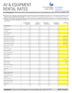 Audiovisual and Equipment Fee Rental Rates