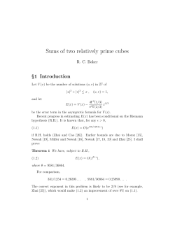 Sums of two relatively prime cubes