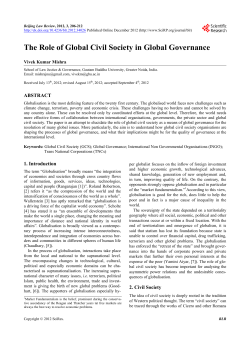 The Role of Global Civil Society in Global Governance