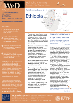 Coping With Hunger and Poverty in Ethiopia