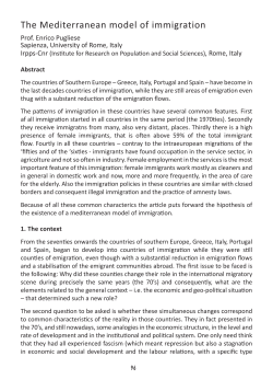 The Mediterranean model of immigration