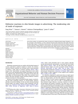 Defensive reactions to slim female images in advertising: The