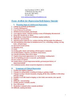 Teens At-Risk for Depression/Self