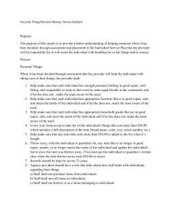 Purpose: The purpose of this memo is to provide a better