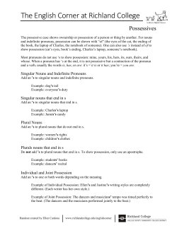 Possessives - Richland College