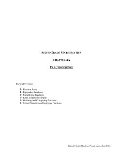 SIXTH GRADE MATHEMATICS CHAPTER 4A FRACTION SENSE