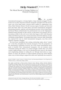 Help Wanted? Kristin M. Bakke The Mixed Record of Foreign