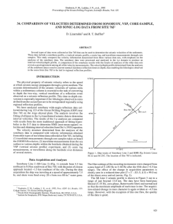 34. Comparison of Velocities Determined from Sonobuoy, VSP