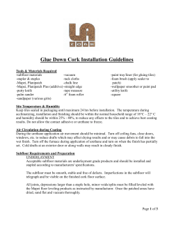 Glue Down Cork Installation Guidelines