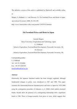 On Farmland Prices and Rents in Japan