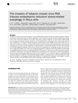 The invasion of tobacco mosaic virus RNA induces endoplasmic
