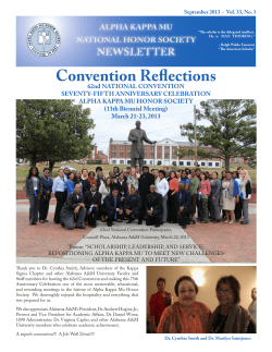 September, 2013 - Alpha Kappa Mu Honor Society