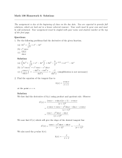 Math 190 Homework 6: Solutions