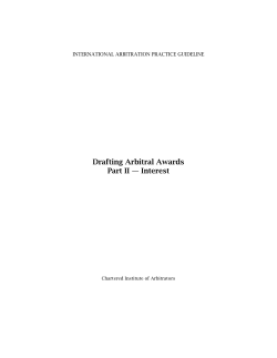 Drafting Arbitral Awards Part II &mdash; Interest