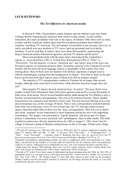 LECH RYśEWSKI The Tet Offensive in American media
