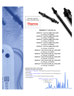 IonPac AS2, AS3, AS4, AS5, CS2 Manual