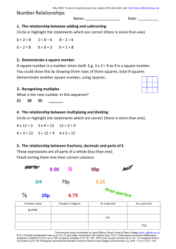 Number Relationships N1/L1.5 N1/L1.6 N2/L1.3