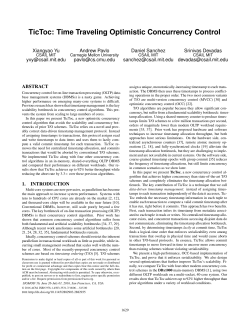 TicToc: Time Traveling Optimistic Concurrency Control