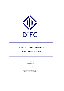 LIMITED PARTNERSHIP LAW DIFC LAW No. 4 of 2006