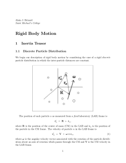 Rigid Body Motion - Dartmouth College
