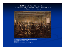 Let the Convention Go On&hellip; - Star of the Republic Museum