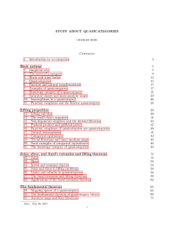 STUFF ABOUT QUASICATEGORIES Contents 1
