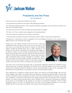 Presidents and the Press