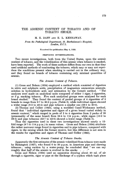 analyses were made on analytical units composed of either I cigar, 5