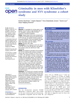 Criminality in men with Klinefelter`s syndrome and XYY