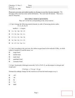 Exam 3 - UMass Chemistry