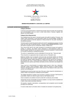 MINIMUM REQUIREMENTS: CARAVANS and CAMPING