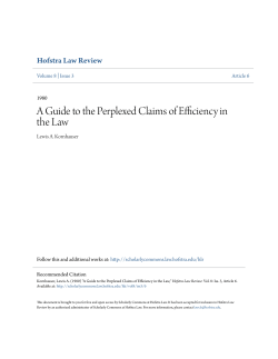 A Guide to the Perplexed Claims of Efficiency in the Law