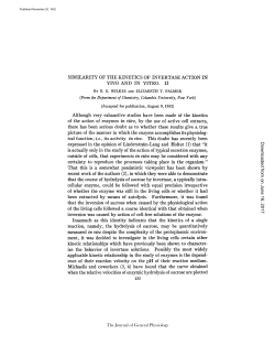 SIMILARITY OF THE KINETICS OF INVERTASE ACTION IN VIVO