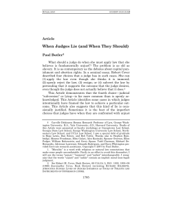 When Judges Lie (and When They Should)