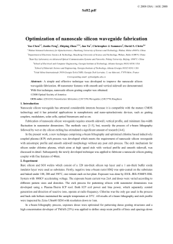 Optimization of nanoscale silicon waveguide fabrication