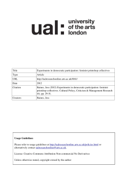 Experiments in democratic participation: feminist printshop collectives
