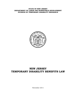 NEW JERSEY TEMPORARY DISABILITY BENEFITS LAW