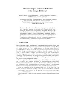 Efficient Object-Oriented Software with Design Patterns*