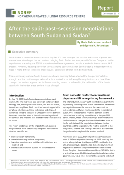 After the split: post-secession negotiations between South Sudan