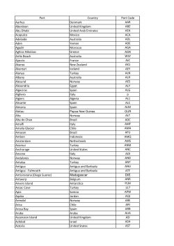 Port Code list - Complete Cruise Solution